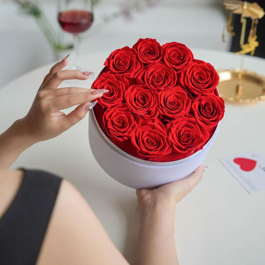 Long Lasting Red Rose Box Arrangement